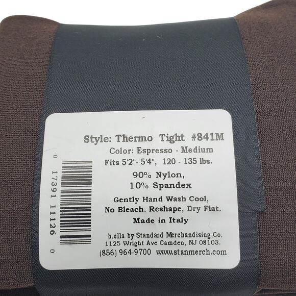 Fleece Lined Tights Espresso Brown MEDIUM B.ella Thermo Italy Winter Warm Cozy - Picture 6 of 7